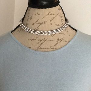 Triple Layer Rhinestone Choker Collar Glitz Glam Sparkly Statement Sexy Necklace